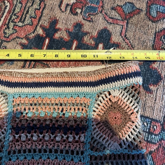 Rare Free People crochet Granny Square maxi skirt S EUC silk cotton blend yarn - Picture 3 of 11